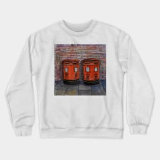 Watercolor Sketch - Mailboxes in Sudbury, Suffolk Crewneck Sweatshirt